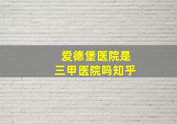 爱德堡医院是三甲医院吗知乎