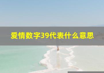 爱情数字39代表什么意思