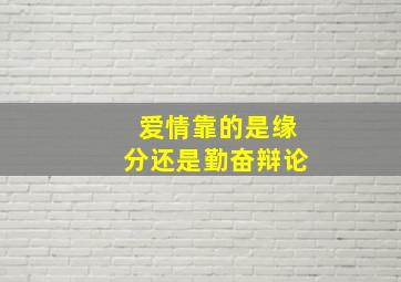 爱情靠的是缘分还是勤奋辩论