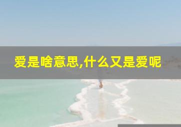 爱是啥意思,什么又是爱呢