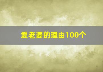 爱老婆的理由100个