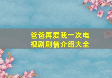 爸爸再爱我一次电视剧剧情介绍大全