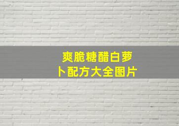 爽脆糖醋白萝卜配方大全图片