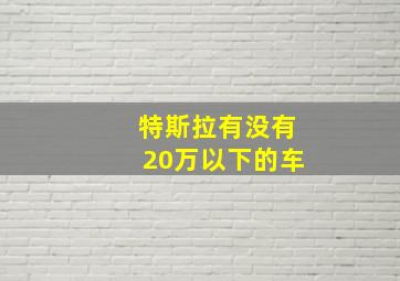 特斯拉有没有20万以下的车