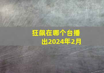 狂飙在哪个台播出2024年2月