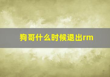 狗哥什么时候退出rm