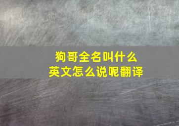 狗哥全名叫什么英文怎么说呢翻译