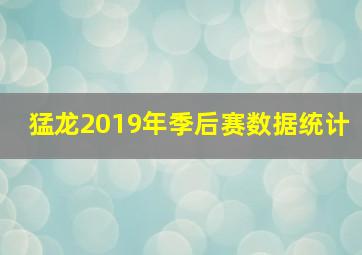 猛龙2019年季后赛数据统计