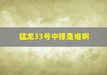 猛龙33号中锋是谁啊