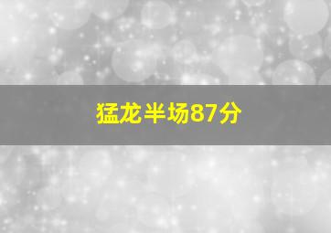 猛龙半场87分