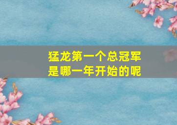 猛龙第一个总冠军是哪一年开始的呢