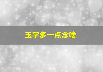 玉字多一点念啥