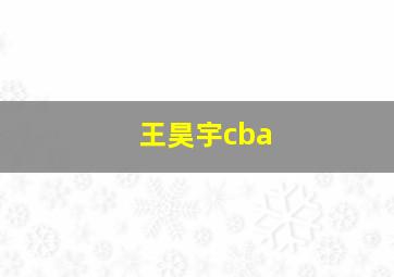 王昊宇cba