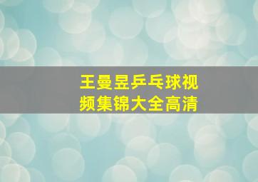 王曼昱乒乓球视频集锦大全高清