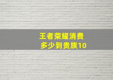 王者荣耀消费多少到贵族10