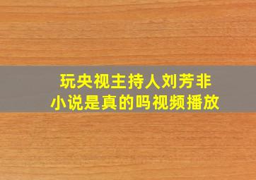 玩央视主持人刘芳非小说是真的吗视频播放