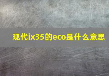 现代ix35的eco是什么意思