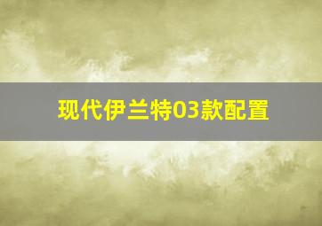 现代伊兰特03款配置