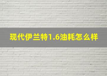 现代伊兰特1.6油耗怎么样