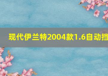 现代伊兰特2004款1.6自动挡