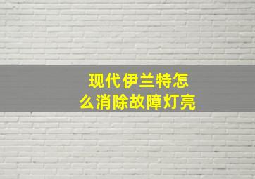 现代伊兰特怎么消除故障灯亮