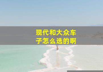 现代和大众车子怎么选的啊