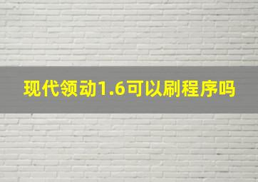 现代领动1.6可以刷程序吗