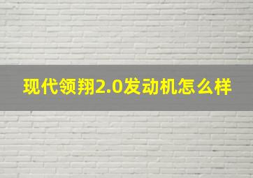 现代领翔2.0发动机怎么样