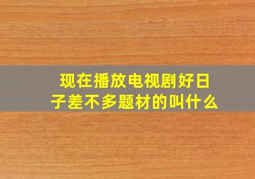 现在播放电视剧好日子差不多题材的叫什么