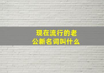 现在流行的老公新名词叫什么