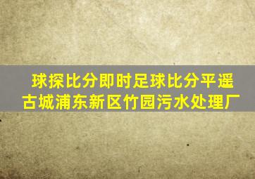 球探比分即时足球比分平遥古城浦东新区竹园污水处理厂