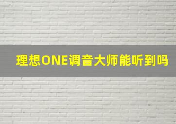 理想ONE调音大师能听到吗