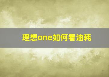 理想one如何看油耗