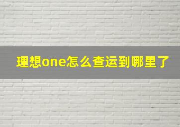 理想one怎么查运到哪里了