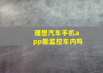 理想汽车手机app能监控车内吗