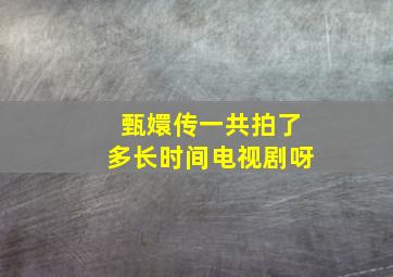 甄嬛传一共拍了多长时间电视剧呀