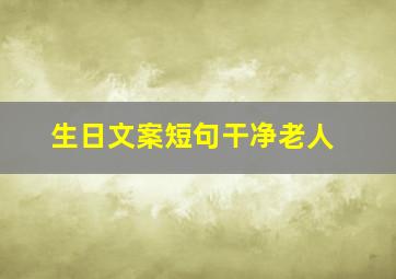 生日文案短句干净老人