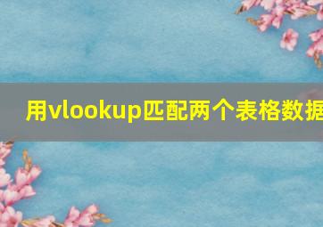 用vlookup匹配两个表格数据