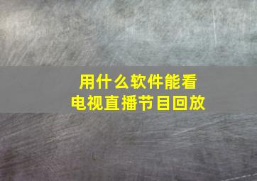 用什么软件能看电视直播节目回放