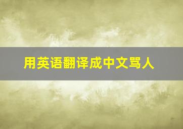 用英语翻译成中文骂人