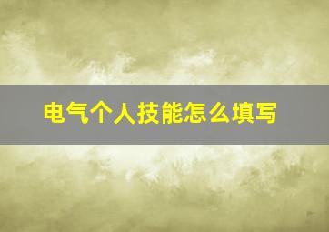 电气个人技能怎么填写