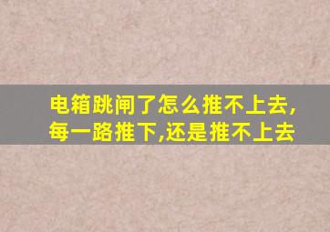 电箱跳闸了怎么推不上去,每一路推下,还是推不上去