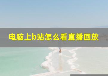 电脑上b站怎么看直播回放