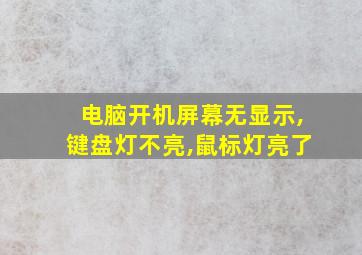 电脑开机屏幕无显示,键盘灯不亮,鼠标灯亮了