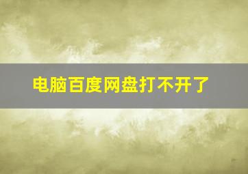 电脑百度网盘打不开了