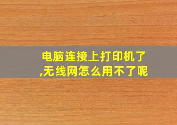 电脑连接上打印机了,无线网怎么用不了呢