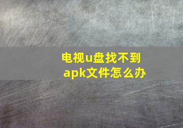 电视u盘找不到apk文件怎么办