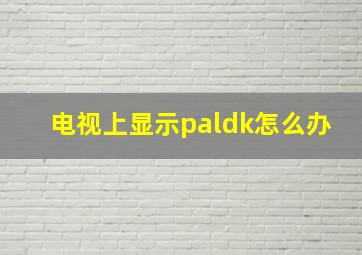 电视上显示paldk怎么办