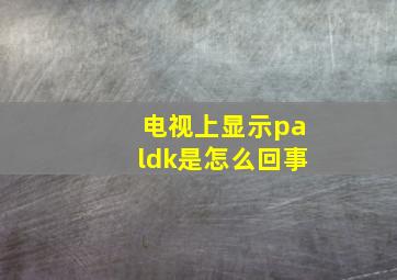 电视上显示paldk是怎么回事