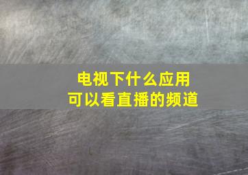 电视下什么应用可以看直播的频道